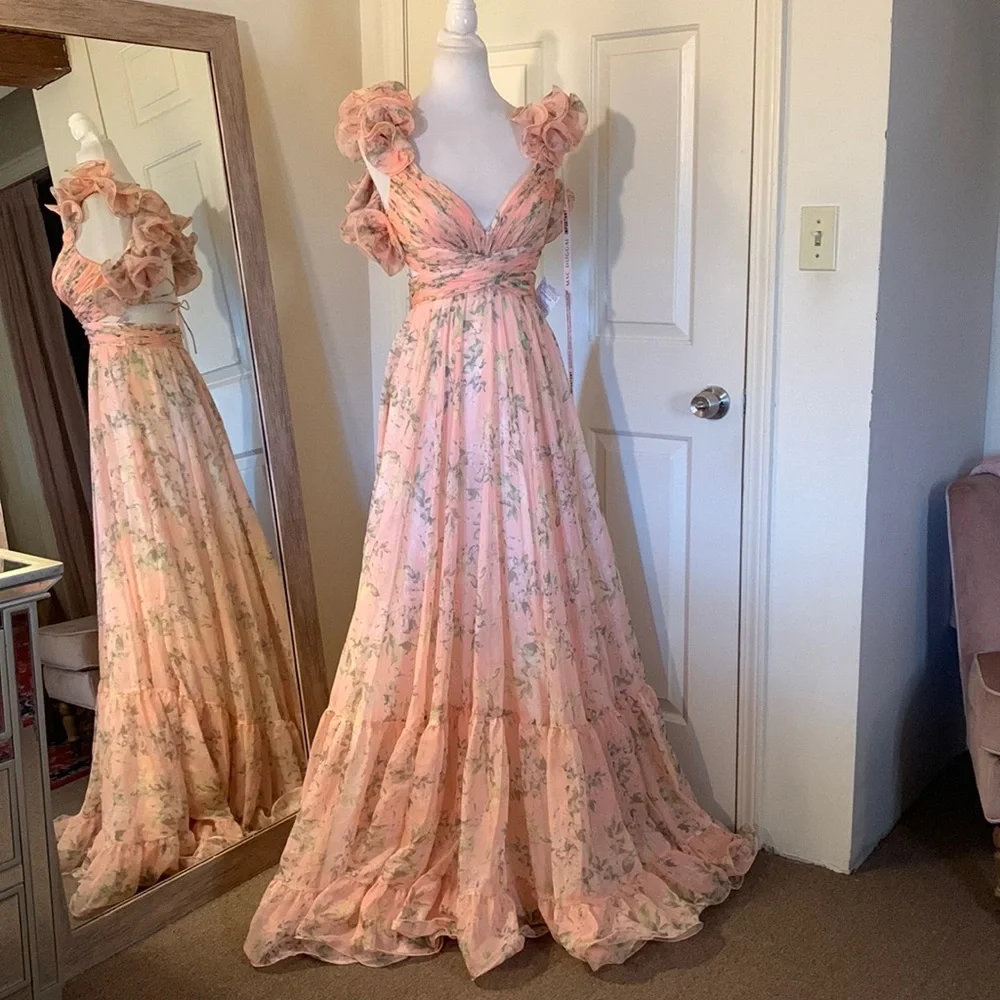 Mac Duggal Floral Pink Maxi Dress - Picture 3 of 15